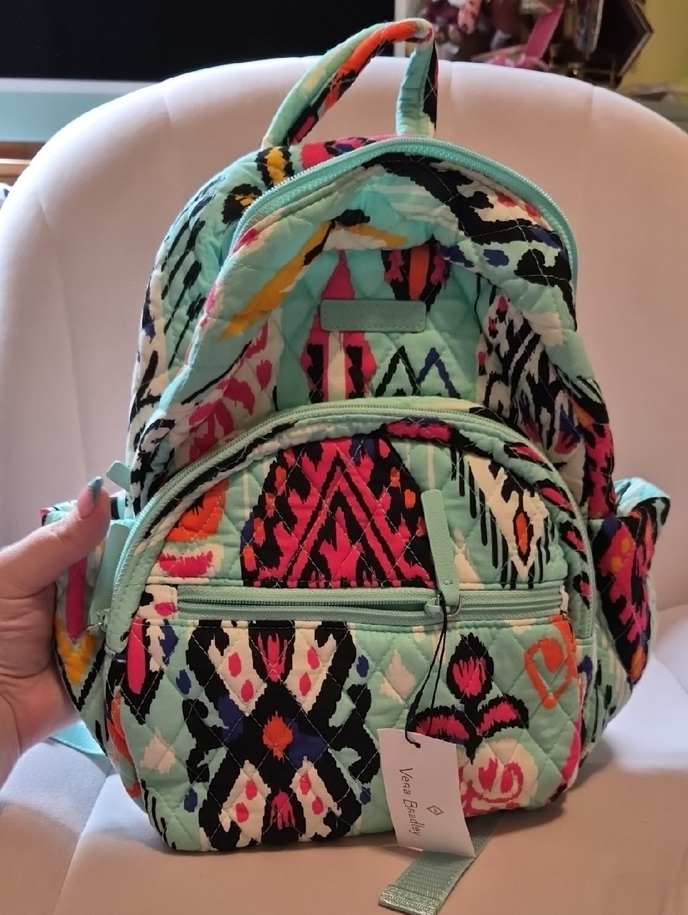 Vera Bradley Aqua Quilted Backpack
